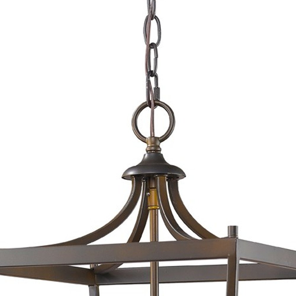 Brown Metal Four Light Dimmable Ceiling Light HomeRoots