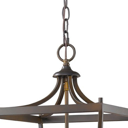 Brown Metal Four Light Dimmable Ceiling Light HomeRoots