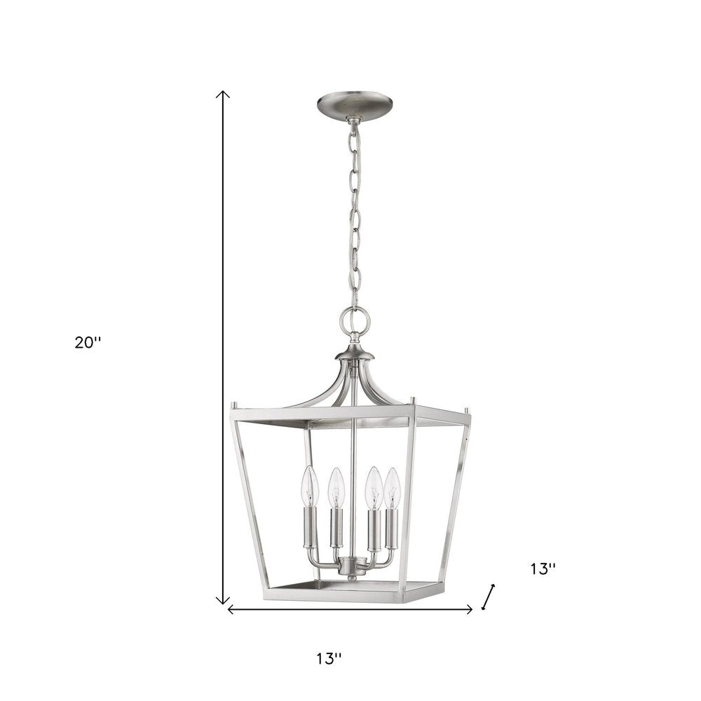 Silver Metal Four Light Dimmable Ceiling Light HomeRoots