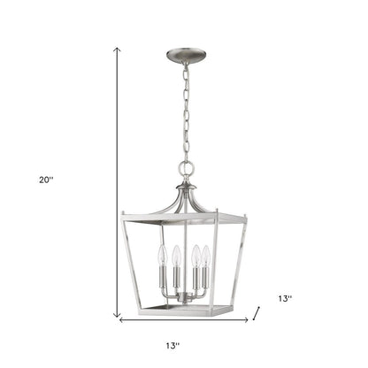 Silver Metal Four Light Dimmable Ceiling Light HomeRoots