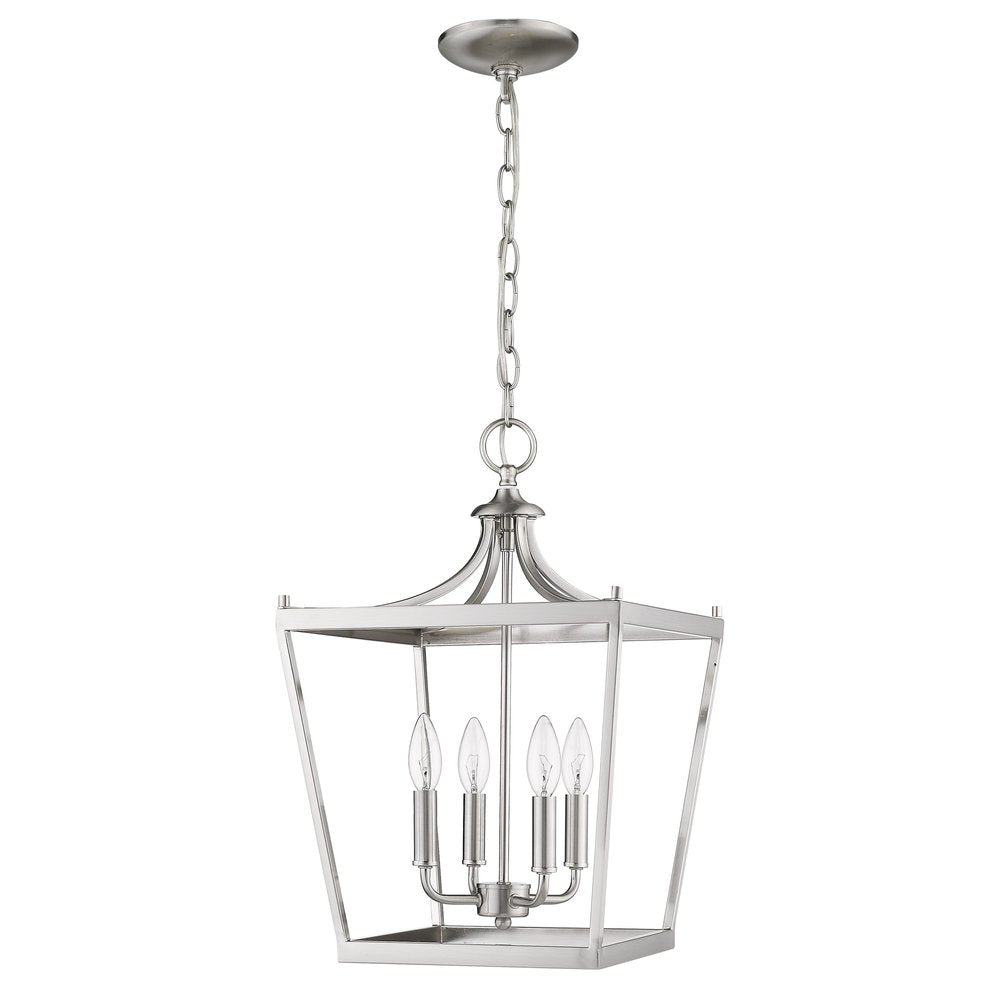 Silver Metal Four Light Dimmable Ceiling Light HomeRoots