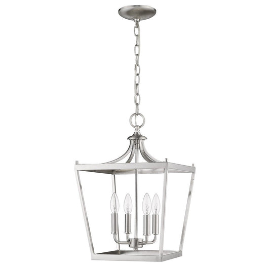 Silver Metal Four Light Dimmable Ceiling Light HomeRoots