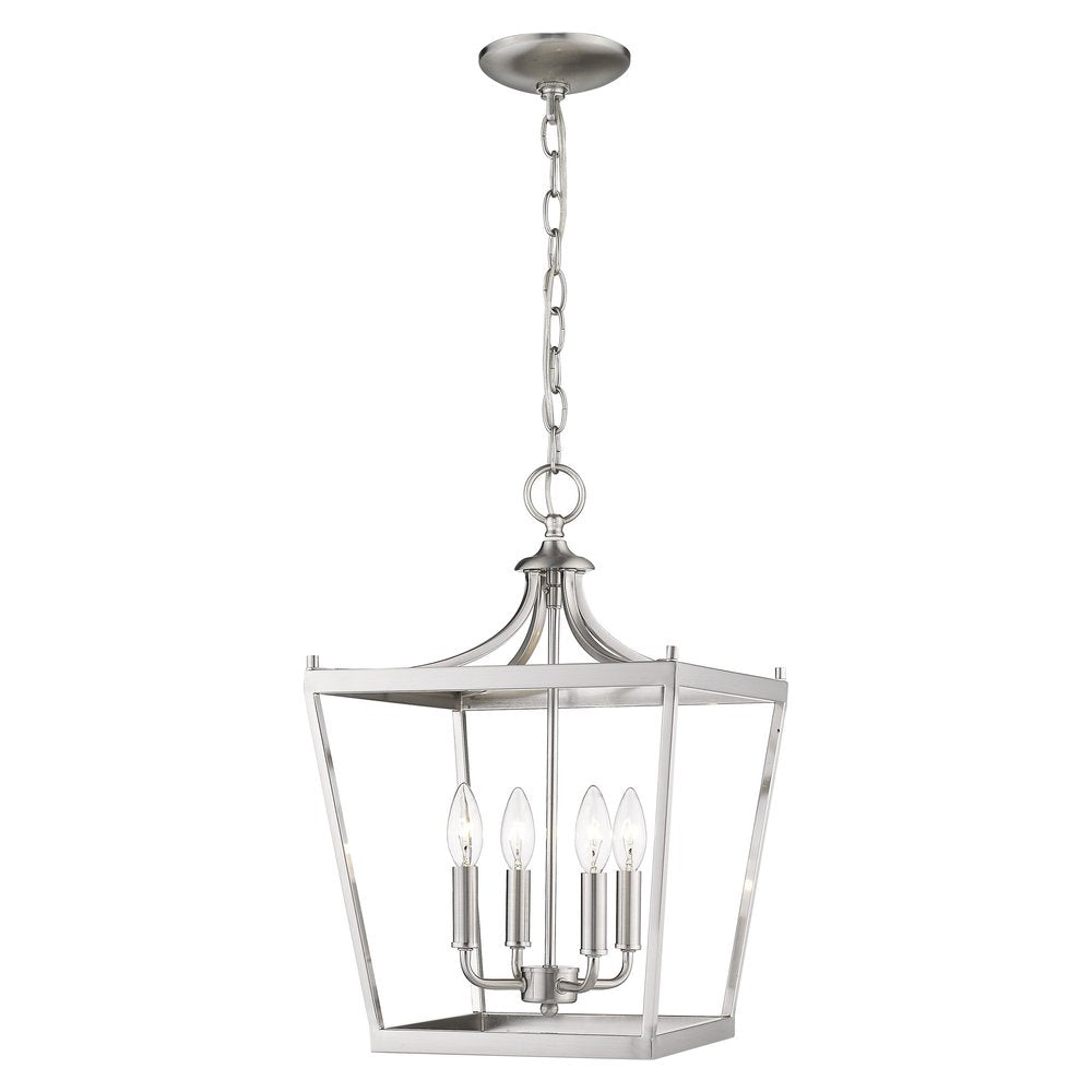 Silver Metal Four Light Dimmable Ceiling Light HomeRoots