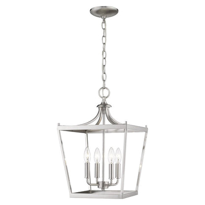 Silver Metal Four Light Dimmable Ceiling Light HomeRoots