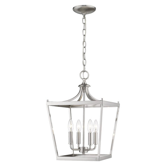 Silver Metal Four Light Dimmable Ceiling Light HomeRoots