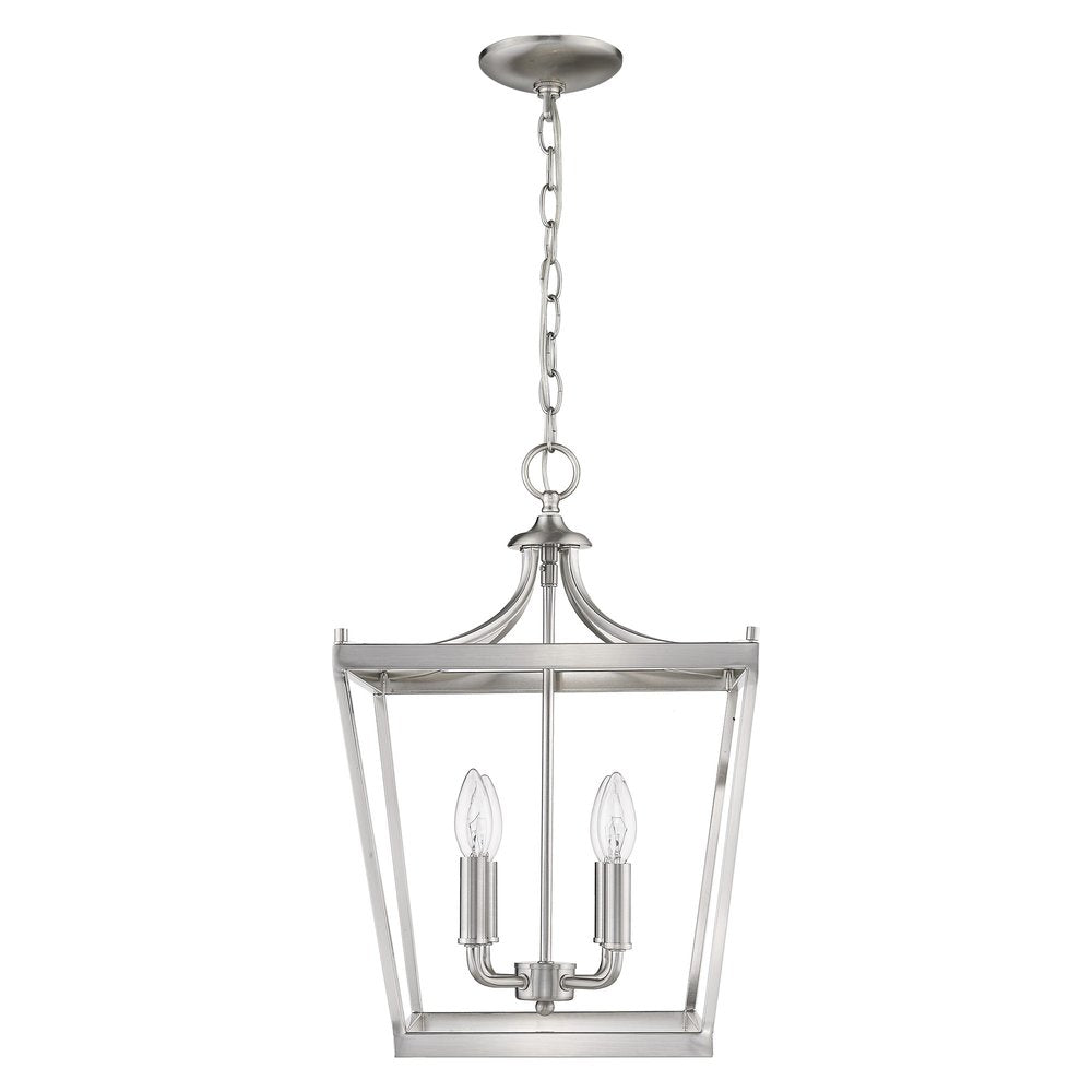 Silver Metal Four Light Dimmable Ceiling Light HomeRoots