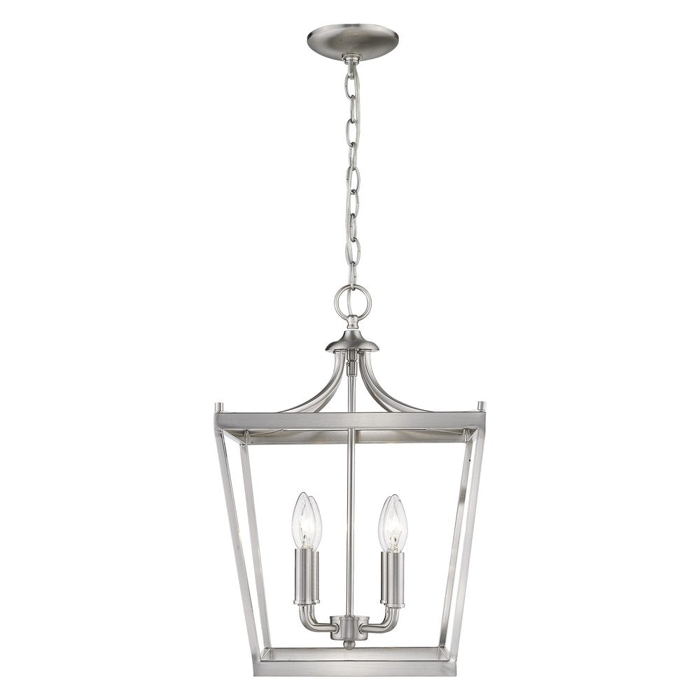 Silver Metal Four Light Dimmable Ceiling Light HomeRoots