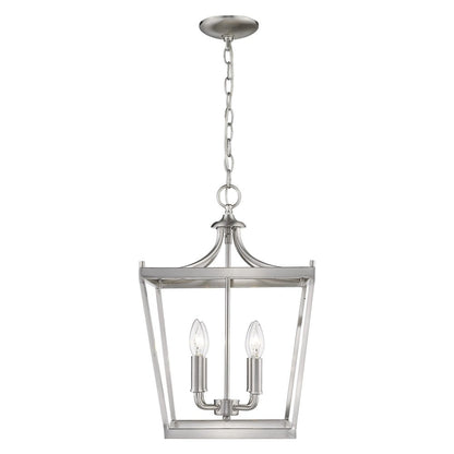 Silver Metal Four Light Dimmable Ceiling Light HomeRoots