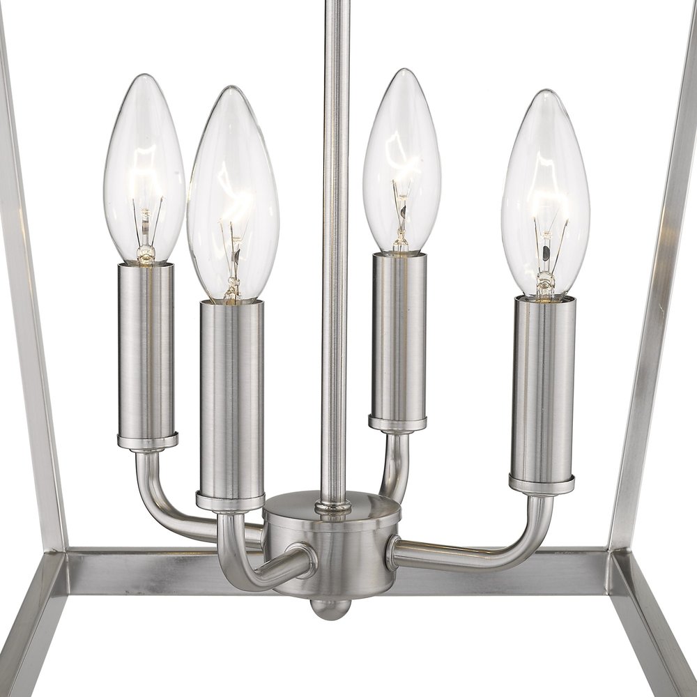 Silver Metal Four Light Dimmable Ceiling Light HomeRoots