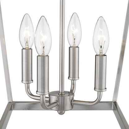 Silver Metal Four Light Dimmable Ceiling Light HomeRoots