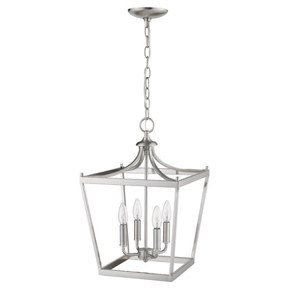 Silver Metal Four Light Dimmable Ceiling Light HomeRoots