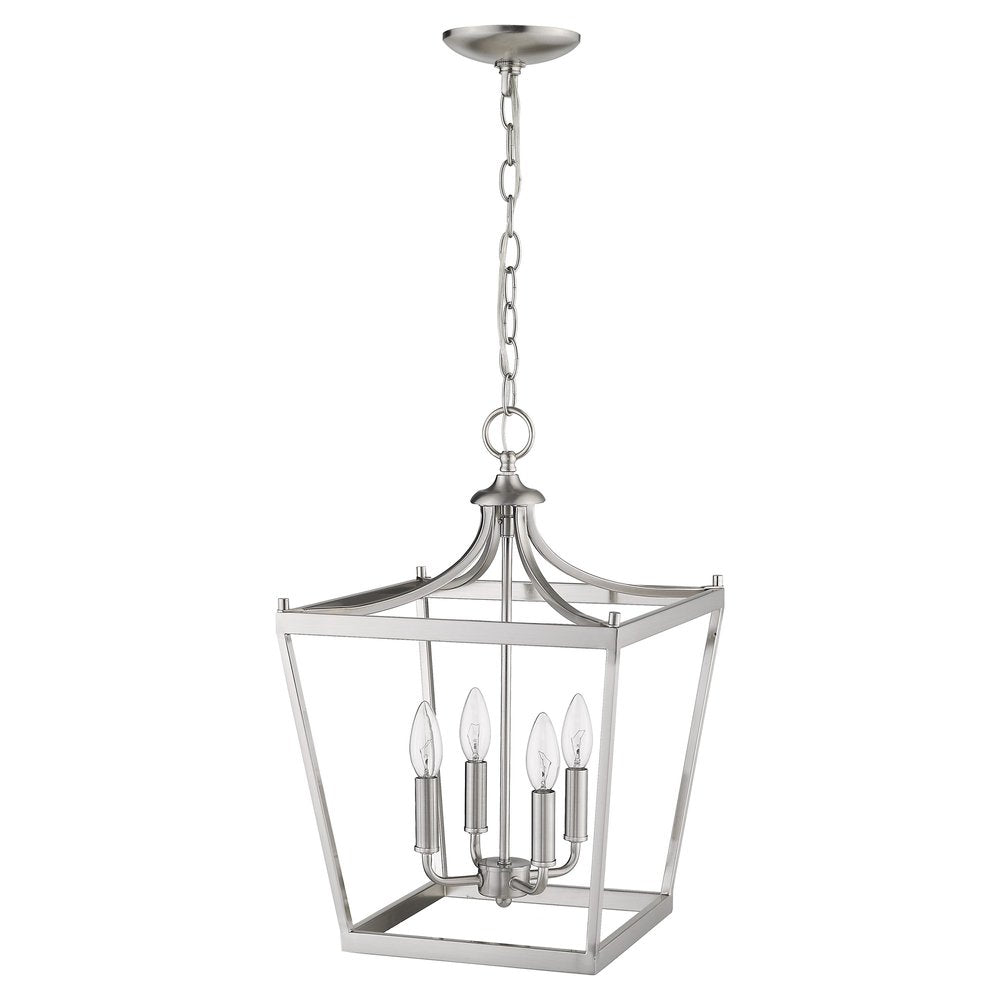 Silver Metal Four Light Dimmable Ceiling Light HomeRoots