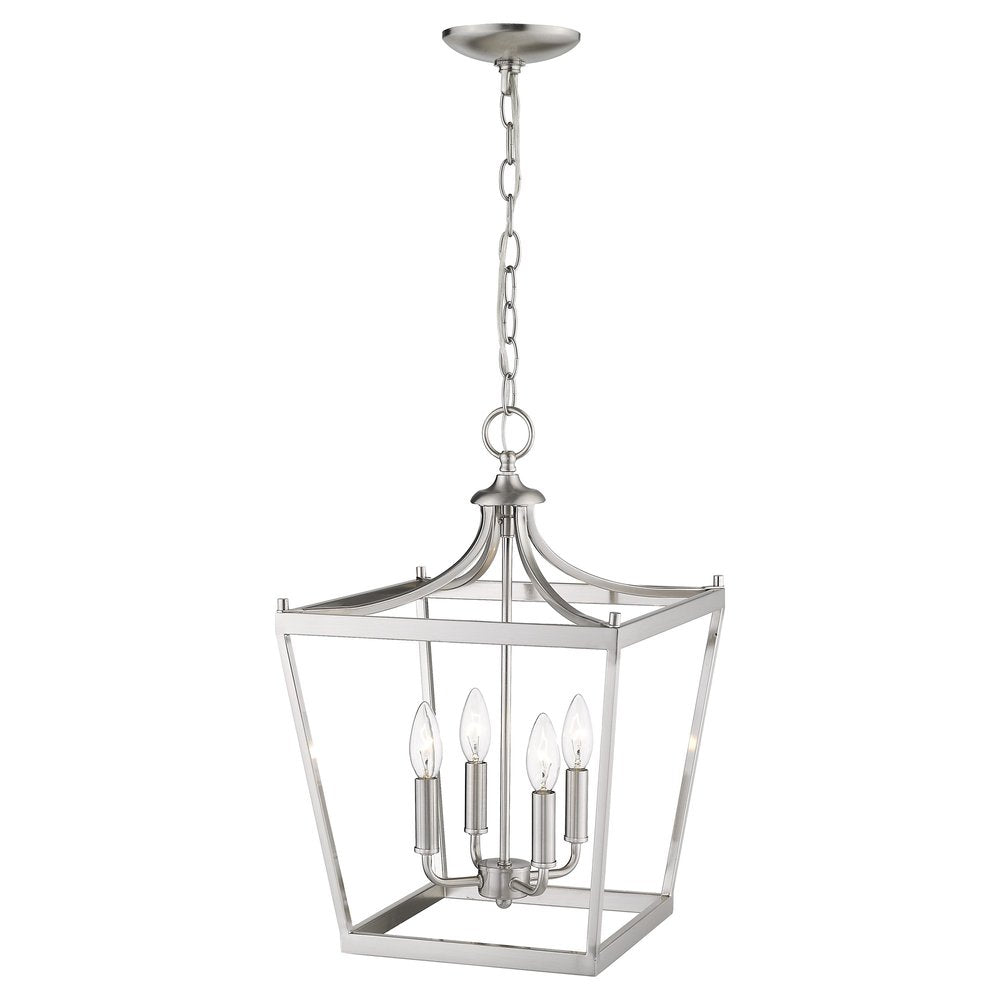 Silver Metal Four Light Dimmable Ceiling Light HomeRoots