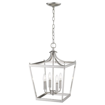 Silver Metal Four Light Dimmable Ceiling Light HomeRoots