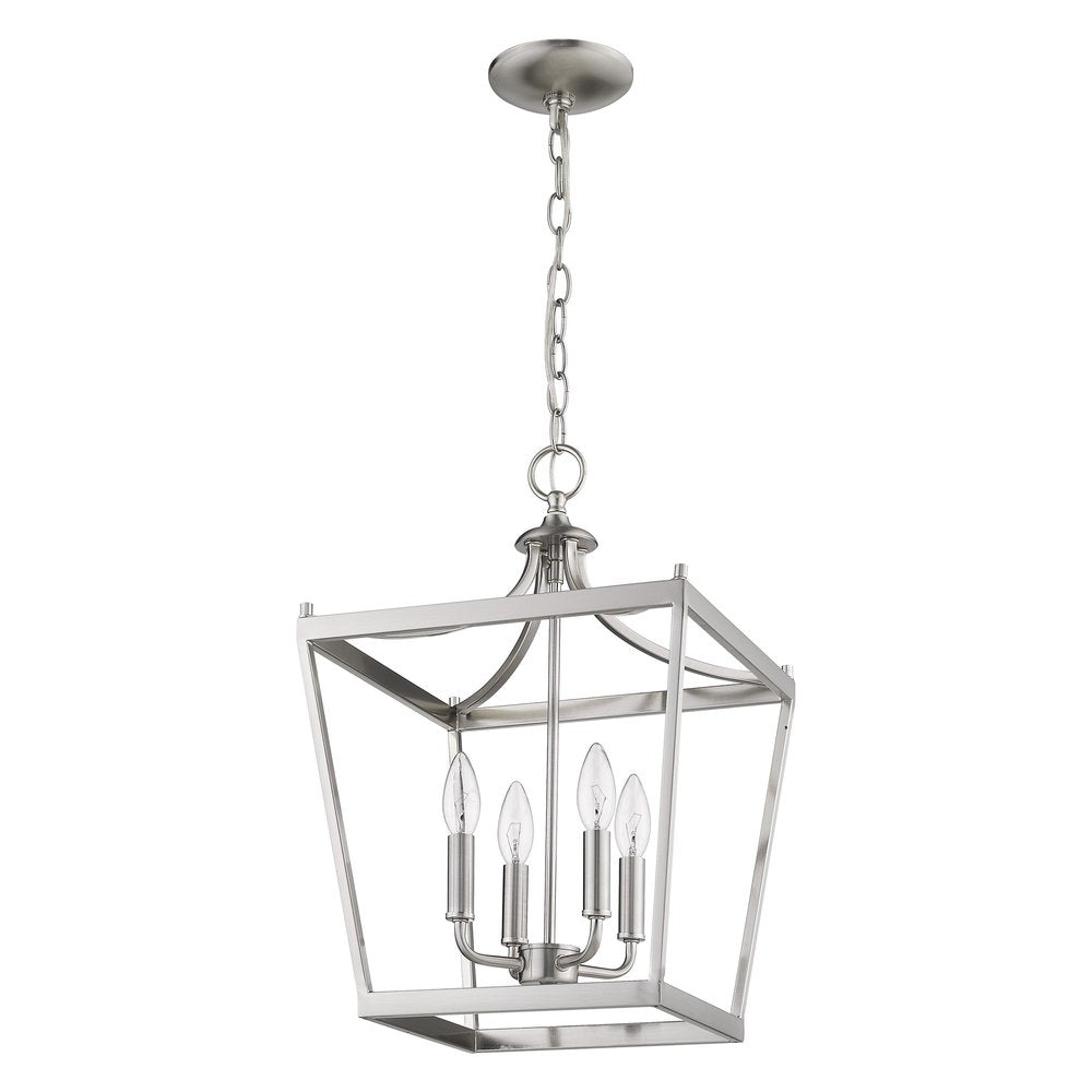 Silver Metal Four Light Dimmable Ceiling Light HomeRoots