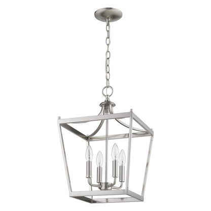 Silver Metal Four Light Dimmable Ceiling Light HomeRoots