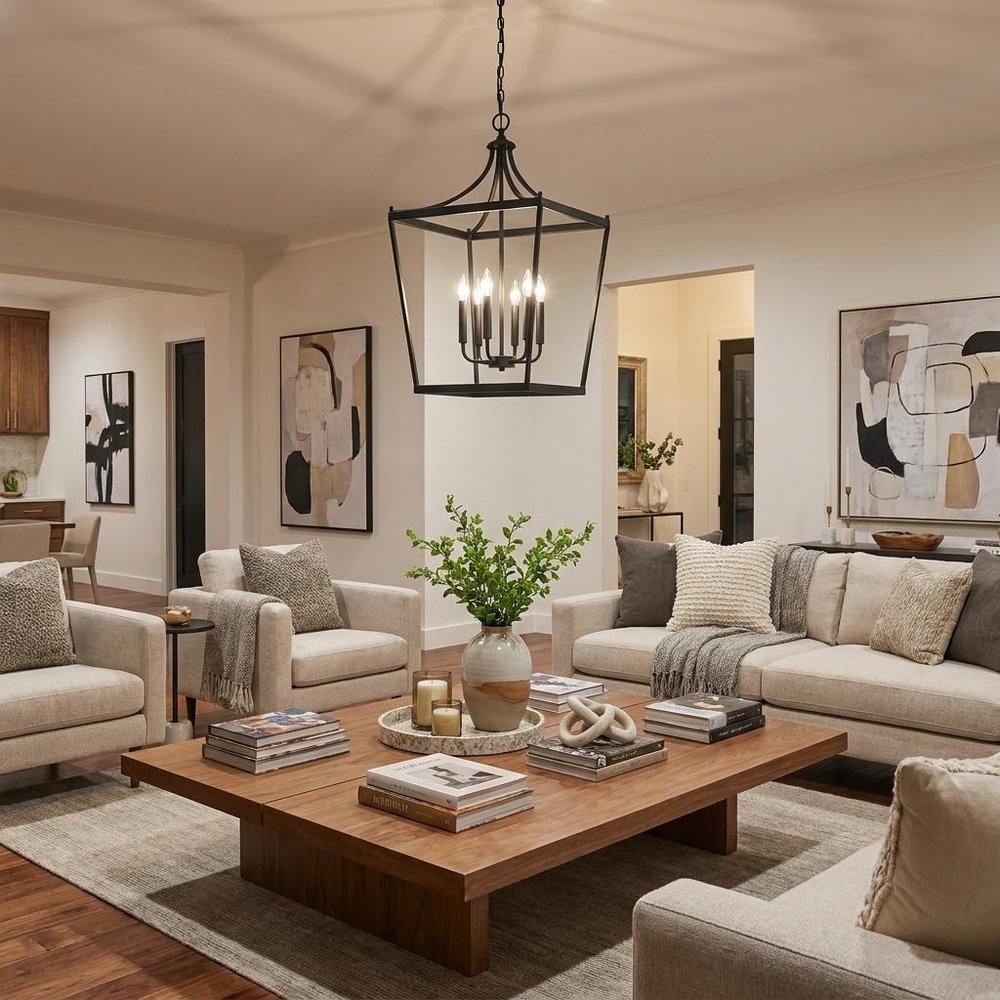 Brown Metal Six Light Dimmable Ceiling Light HomeRoots