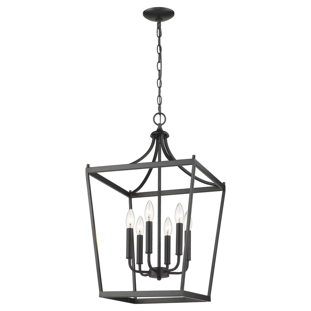 Kennedy 6-Light Matte Black Pendant HomeRoots