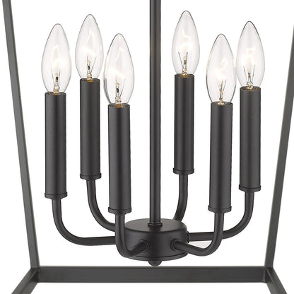 Kennedy 6-Light Matte Black Pendant HomeRoots