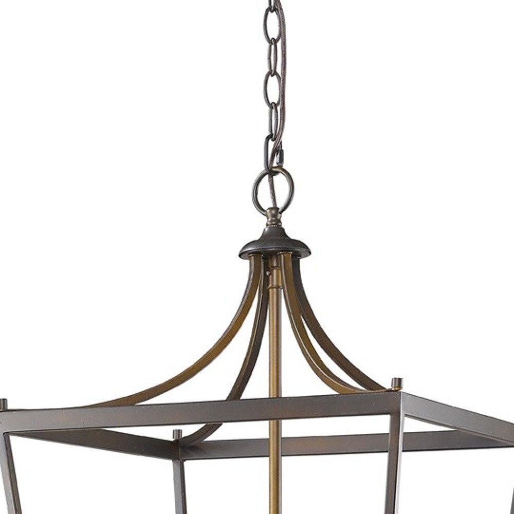 Brown Metal Six Light Dimmable Ceiling Light HomeRoots