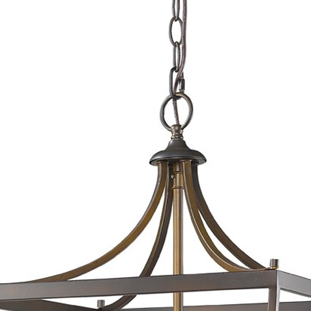 Brown Metal Six Light Dimmable Ceiling Light HomeRoots