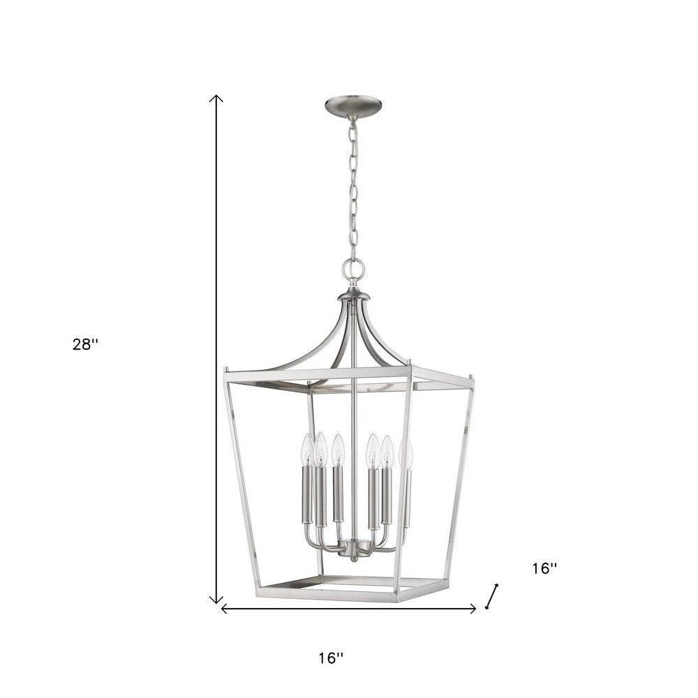 Silver Metal Six Light Dimmable Ceiling Light HomeRoots