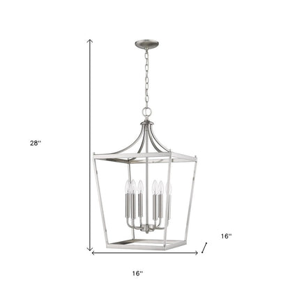 Silver Metal Six Light Dimmable Ceiling Light HomeRoots