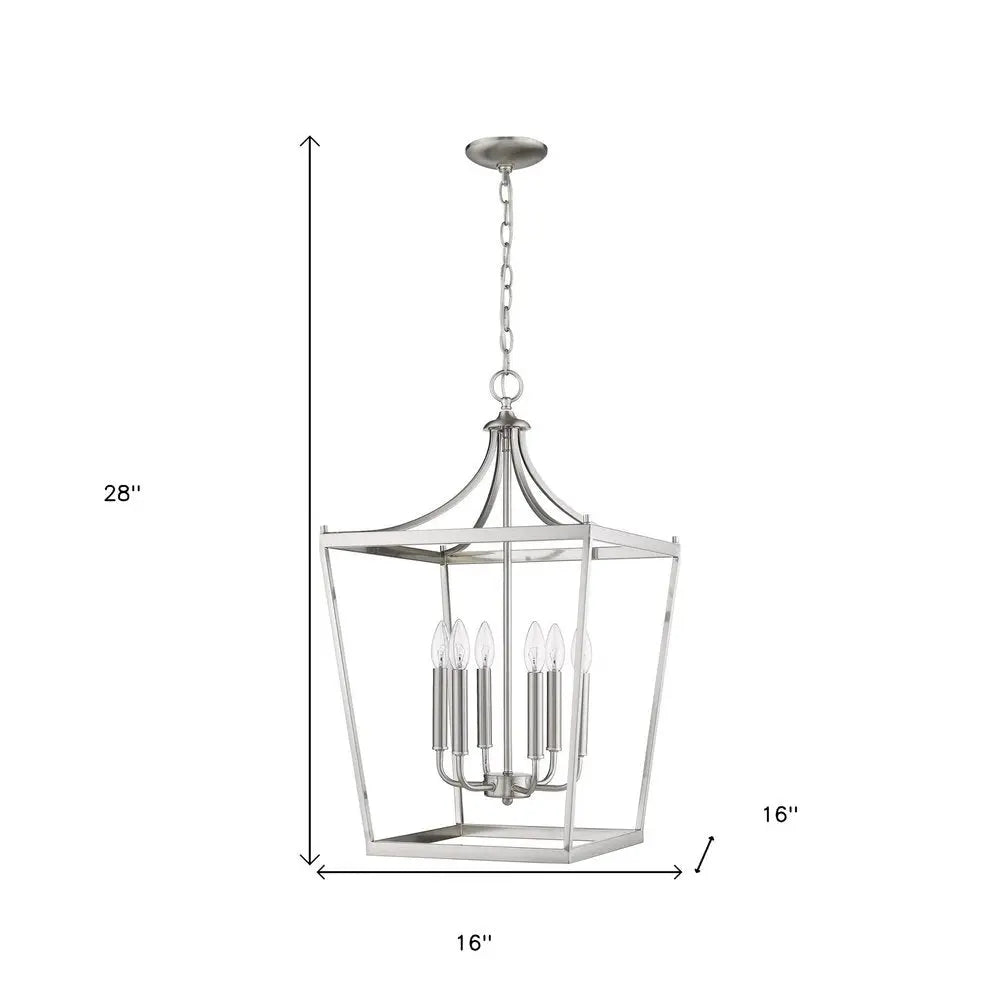 Kennedy 6-Light Satin Nickel Pendant HomeRoots