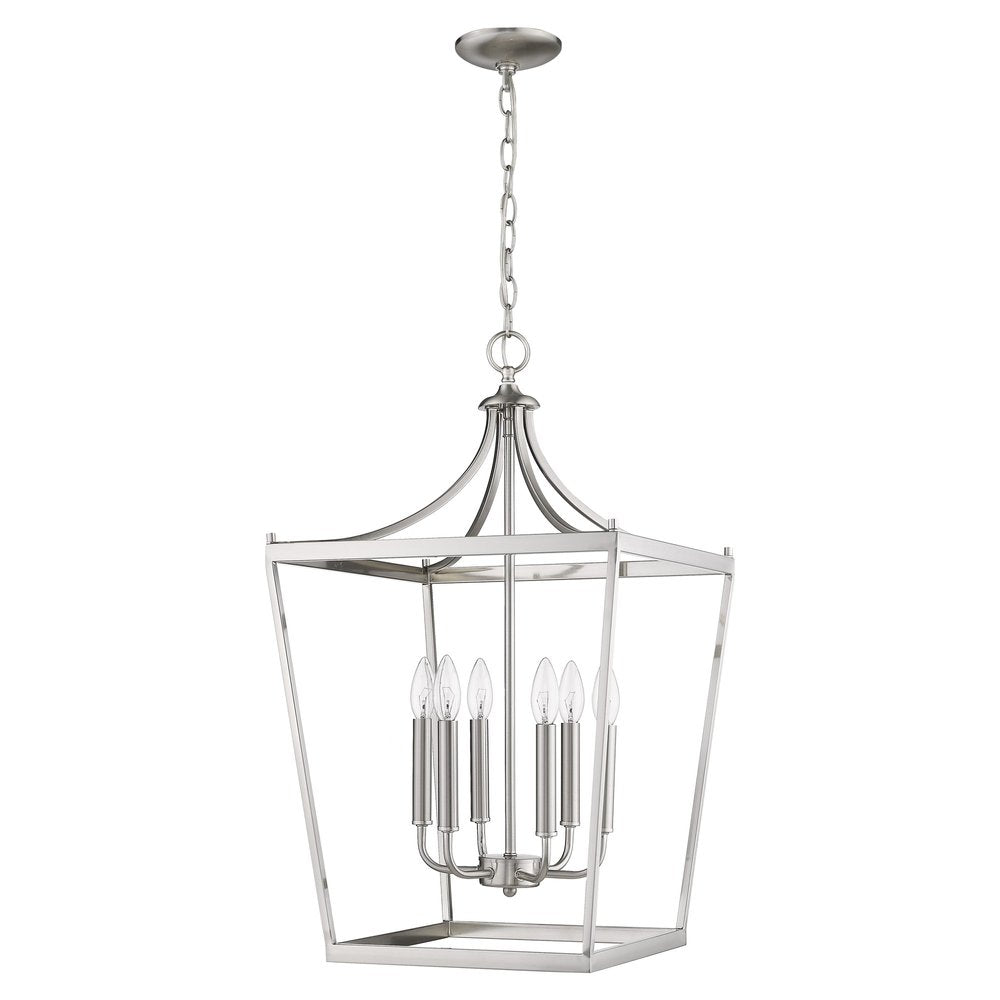 Silver Metal Six Light Dimmable Ceiling Light HomeRoots
