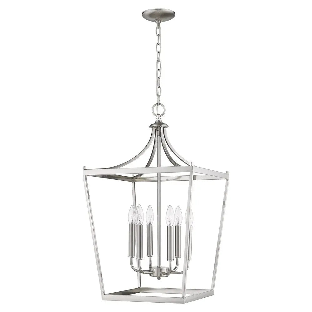 Kennedy 6-Light Satin Nickel Pendant HomeRoots