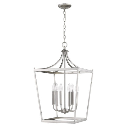 Silver Metal Six Light Dimmable Ceiling Light HomeRoots