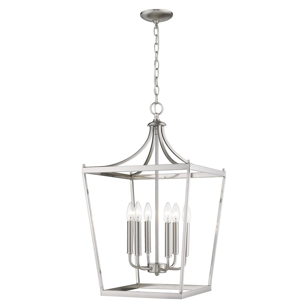 Silver Metal Six Light Dimmable Ceiling Light HomeRoots