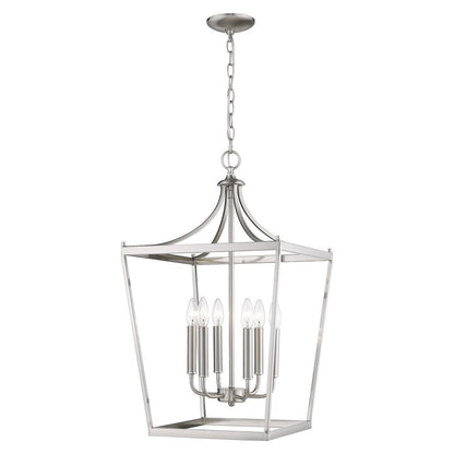 Silver Metal Six Light Dimmable Ceiling Light HomeRoots