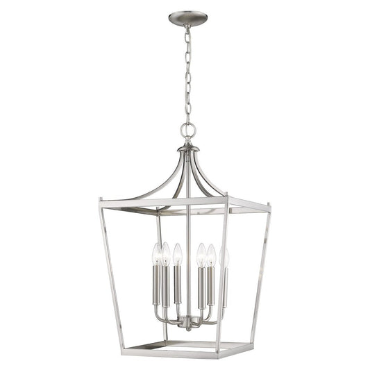 Silver Metal Six Light Dimmable Ceiling Light HomeRoots