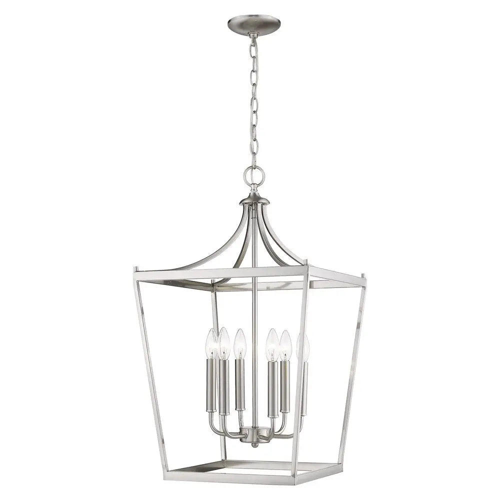 Kennedy 6-Light Satin Nickel Pendant HomeRoots