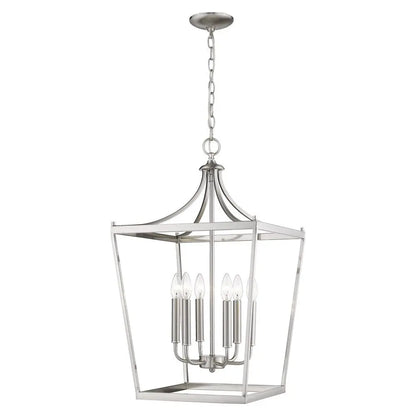 Kennedy 6-Light Satin Nickel Pendant HomeRoots