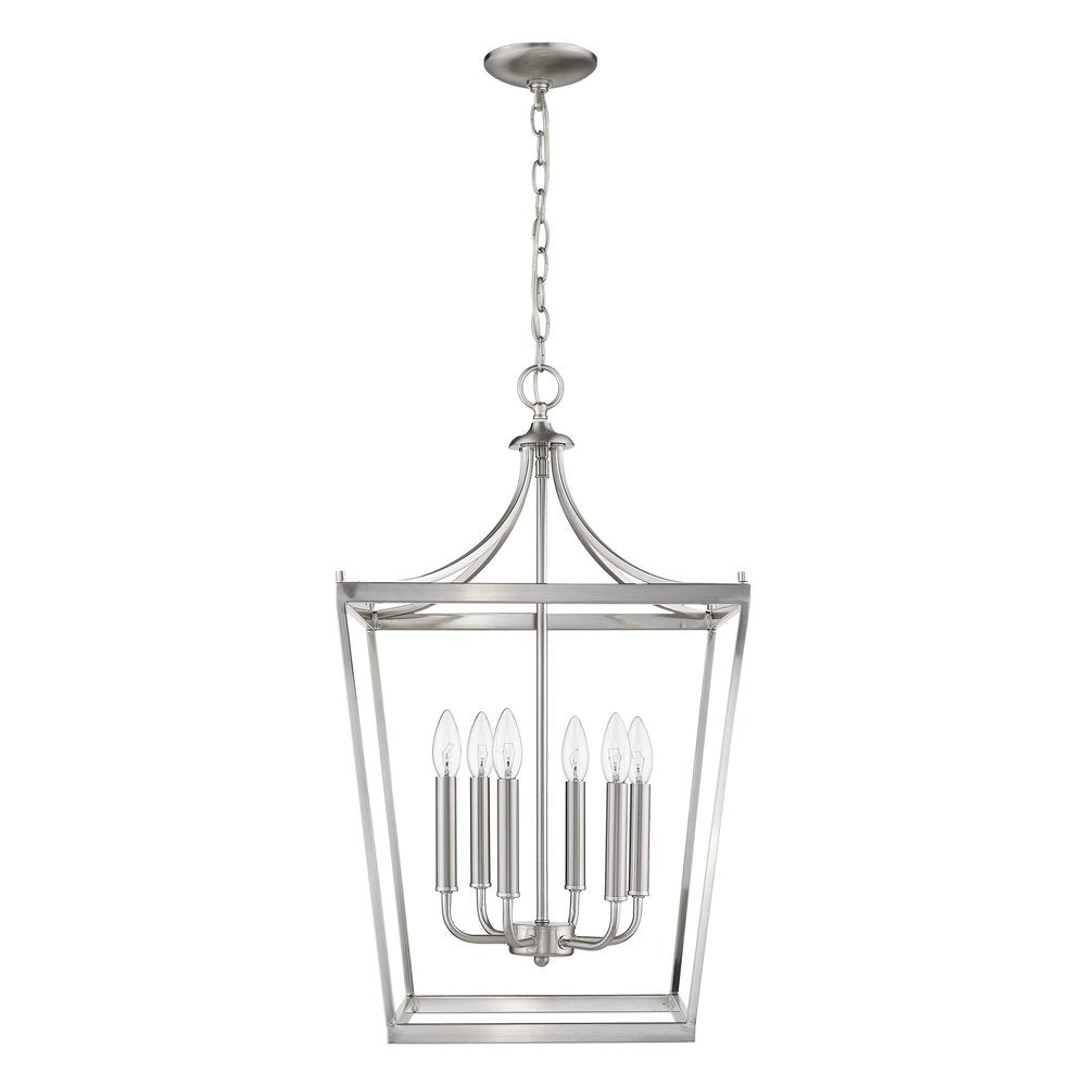 Silver Metal Six Light Dimmable Ceiling Light HomeRoots
