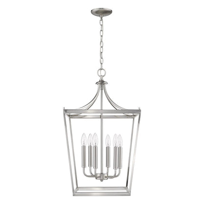 Silver Metal Six Light Dimmable Ceiling Light HomeRoots