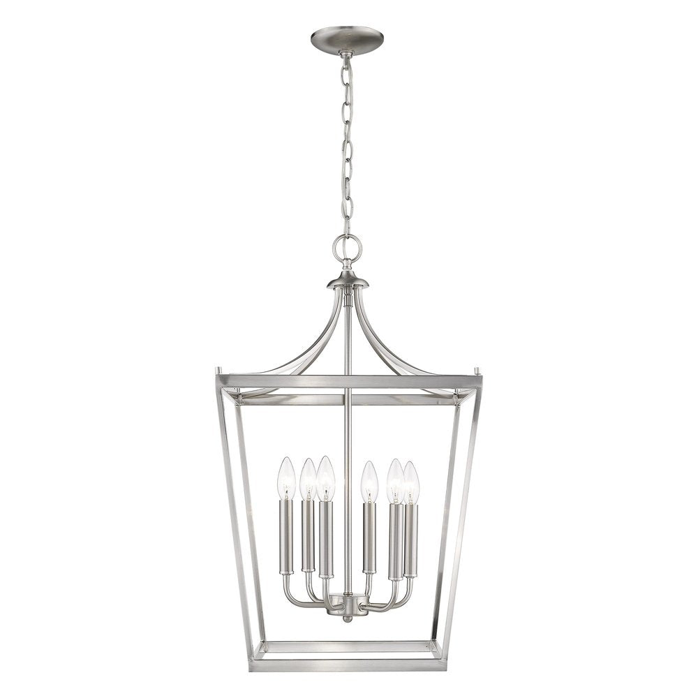 Silver Metal Six Light Dimmable Ceiling Light HomeRoots