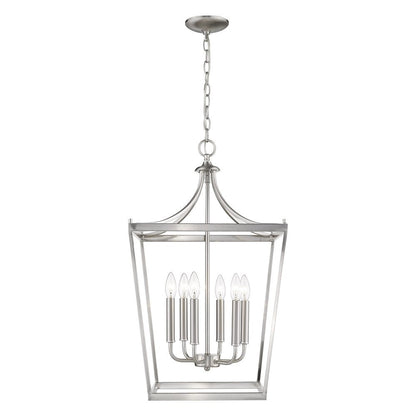 Silver Metal Six Light Dimmable Ceiling Light HomeRoots