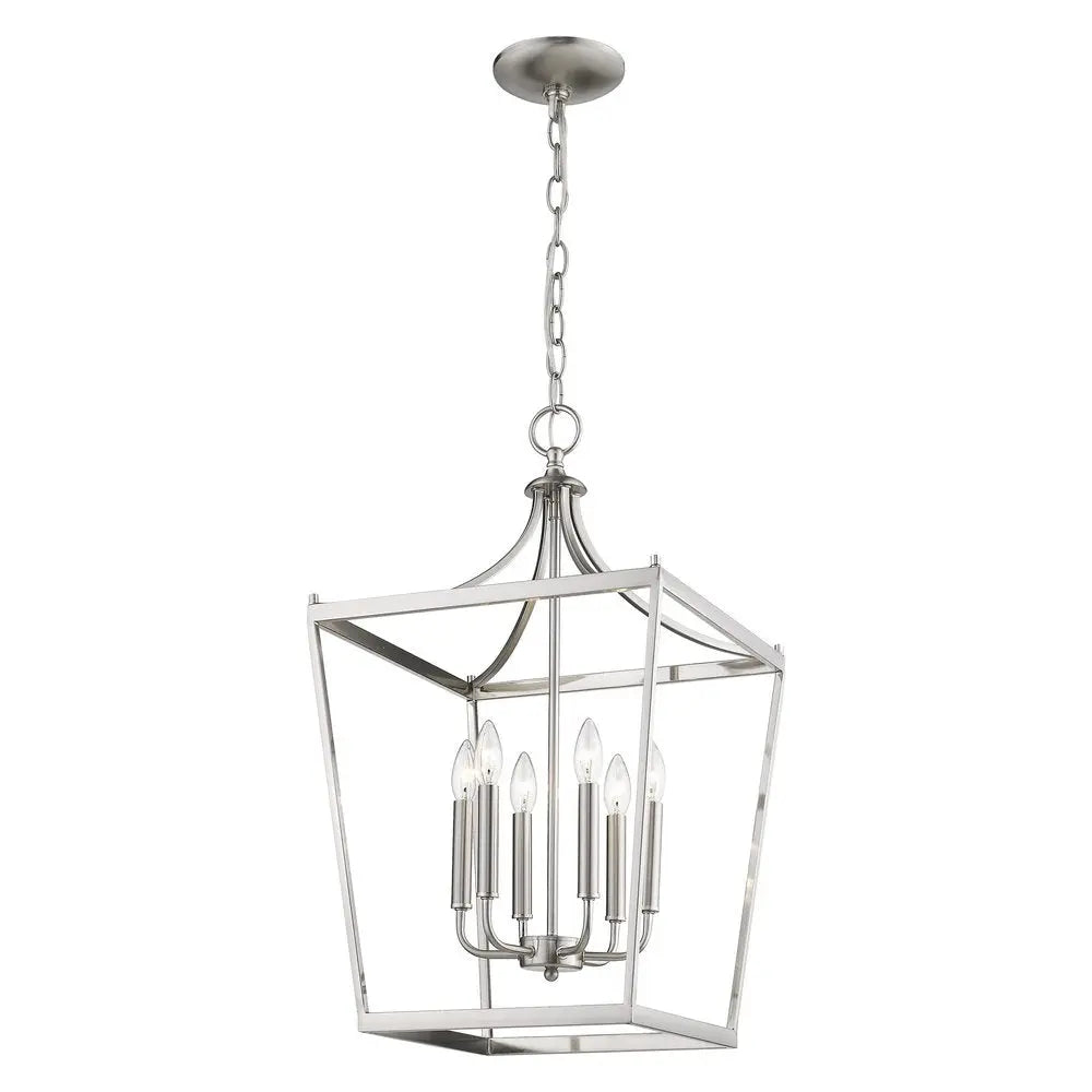 Kennedy 6-Light Satin Nickel Pendant HomeRoots