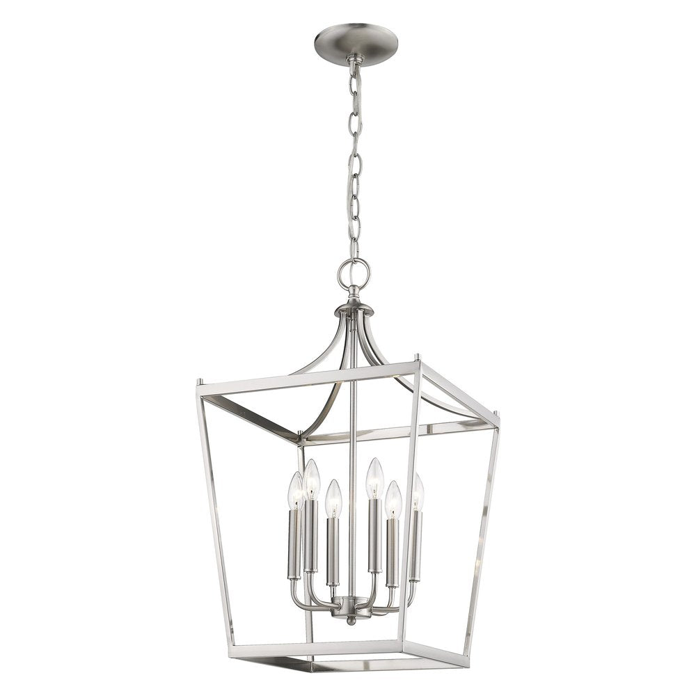 Silver Metal Six Light Dimmable Ceiling Light HomeRoots