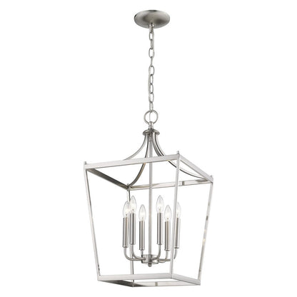 Silver Metal Six Light Dimmable Ceiling Light HomeRoots