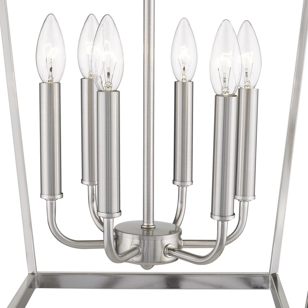 Silver Metal Six Light Dimmable Ceiling Light HomeRoots