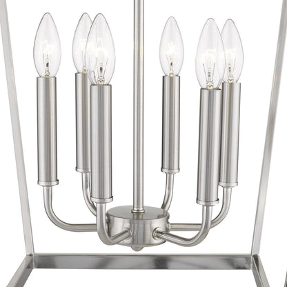 Silver Metal Six Light Dimmable Ceiling Light HomeRoots