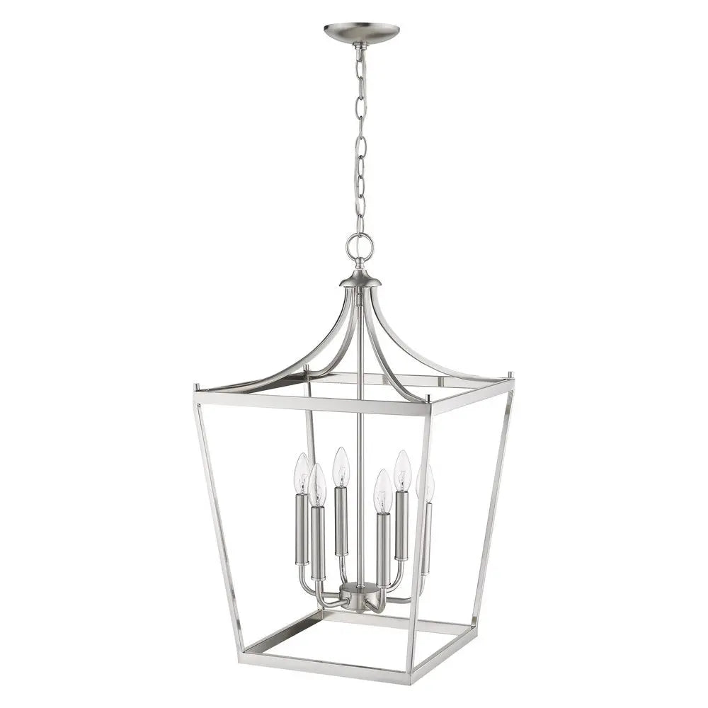 Kennedy 6-Light Satin Nickel Pendant HomeRoots