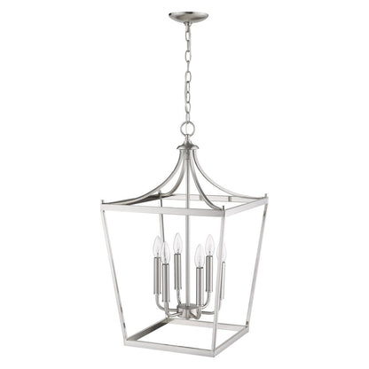 Silver Metal Six Light Dimmable Ceiling Light HomeRoots