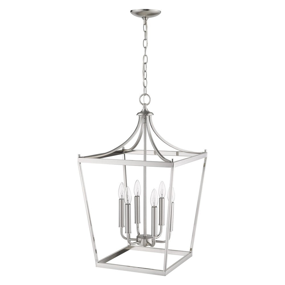 Silver Metal Six Light Dimmable Ceiling Light HomeRoots