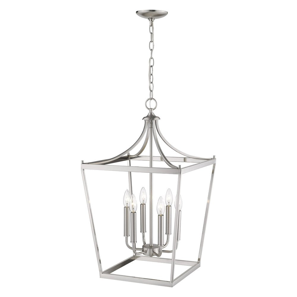 Silver Metal Six Light Dimmable Ceiling Light HomeRoots