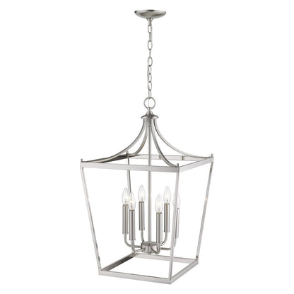Silver Metal Six Light Dimmable Ceiling Light HomeRoots